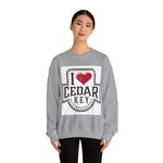 I Love Cedar Key Unisex Heavy Blend Sweatshirt, Cozy Travel Gift, Perfect for Fall, Souvenir Apparel, Casual Everyday Wear, Comfy Layering