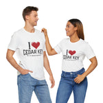 Cedar Key Love Tee - Unisex Jersey Short Sleeve Shirt, Perfect Gift for Travelers, Beach Lovers, Souvenir, Casual Wear, Vacation Style
