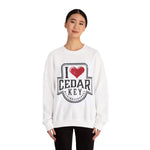 I Love Cedar Key Unisex Heavy Blend Sweatshirt, Cozy Travel Gift, Perfect for Fall, Souvenir Apparel, Casual Everyday Wear, Comfy Layering