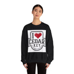 I Love Cedar Key Unisex Heavy Blend Sweatshirt, Cozy Travel Gift, Perfect for Fall, Souvenir Apparel, Casual Everyday Wear, Comfy Layering