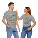 Cedar Key Graphic Tee, Unisex Shirt, Perfect for Beach Lovers, Vacation Souvenir, Casual Wear, Gift for Travelers