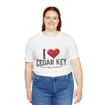 Cedar Key Love Tee - Unisex Jersey Short Sleeve Shirt, Perfect Gift for Travelers, Beach Lovers, Souvenir, Casual Wear, Vacation Style