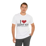 Cedar Key Love Tee - Unisex Jersey Short Sleeve Shirt, Perfect Gift for Travelers, Beach Lovers, Souvenir, Casual Wear, Vacation Style