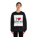 Cedar Key Love Sweatshirt, Cozy Crewneck, Travel Gift, Casual Wear, Vacation Souvenir, Florida Pride Clothing