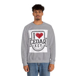 I Love Cedar Key Unisex Heavy Blend Sweatshirt, Cozy Travel Gift, Perfect for Fall, Souvenir Apparel, Casual Everyday Wear, Comfy Layering