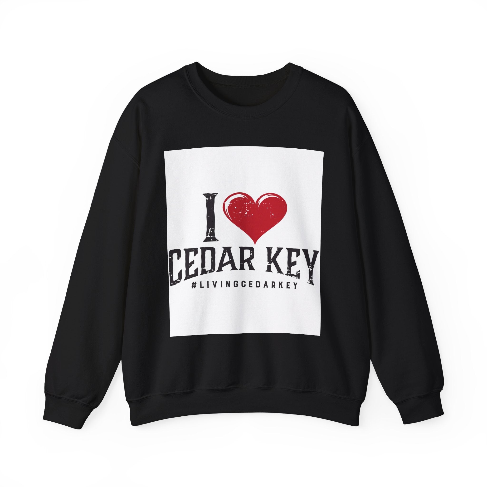Cedar Key Love Sweatshirt, Cozy Crewneck, Travel Gift, Casual Wear, Vacation Souvenir, Florida Pride Clothing
