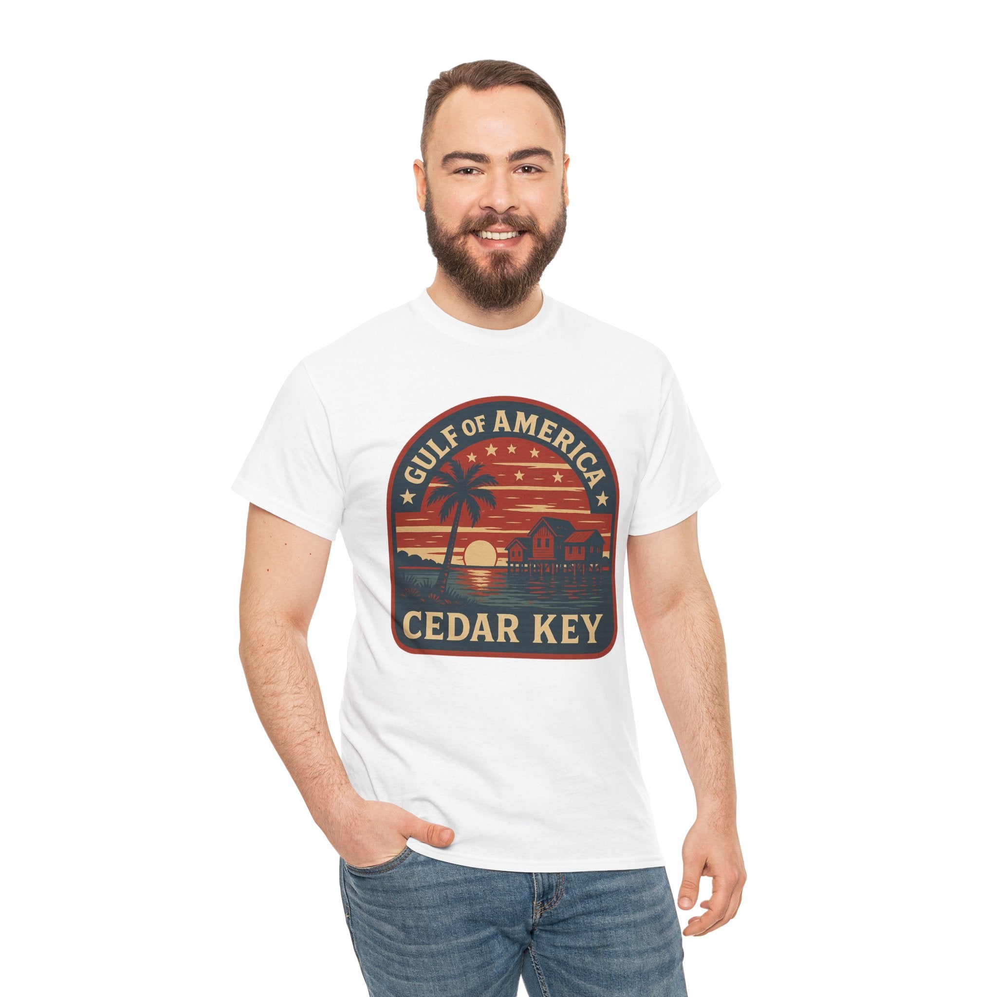 Cedar Key Gulf of America Retro Beach T‑Shirt
