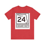 Cedar Key FL Route 24 T-Shirt — Florida Highway Sign Tee
