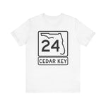Cedar Key FL Route 24 T-Shirt — Florida Highway Sign Tee
