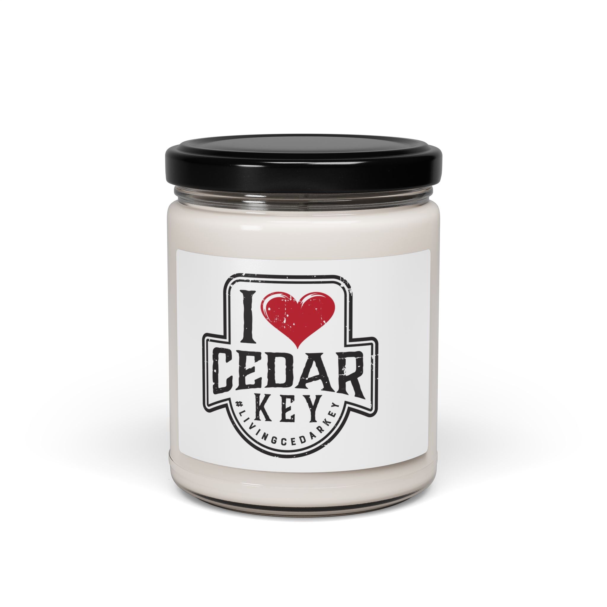 I Love Cedar Key Scented Soy Candle | 9oz Aromatherapy Gift | Home Fragrance | Coastal Decor | Relaxing Ambiance | Beach Lover Gift