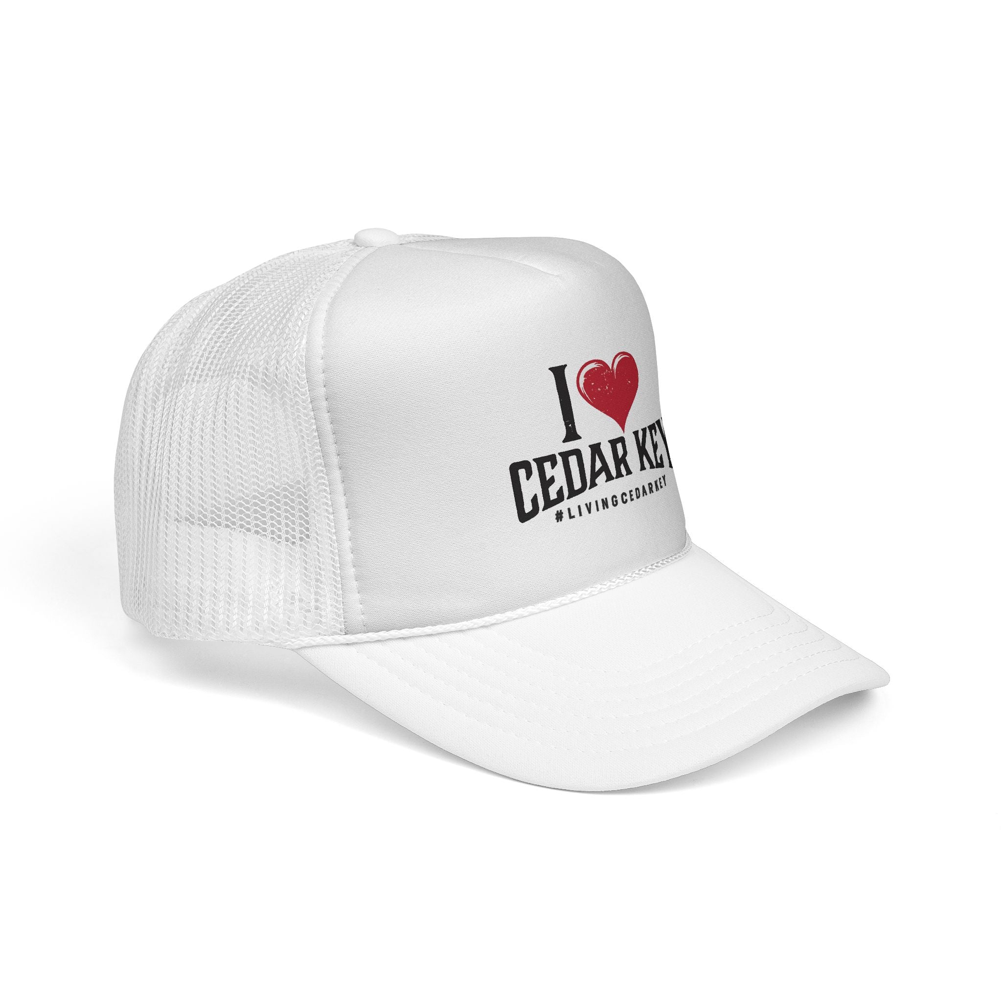 I  Cedar Key Trucker Hat — Vintage Beach Town Mesh Cap