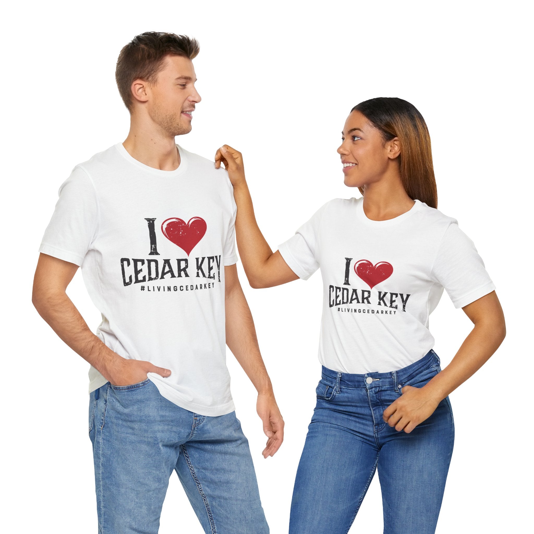 Cedar Key Love Tee - Unisex Jersey Short Sleeve Shirt, Perfect Gift for Travelers, Beach Lovers, Souvenir, Casual Wear, Vacation Style