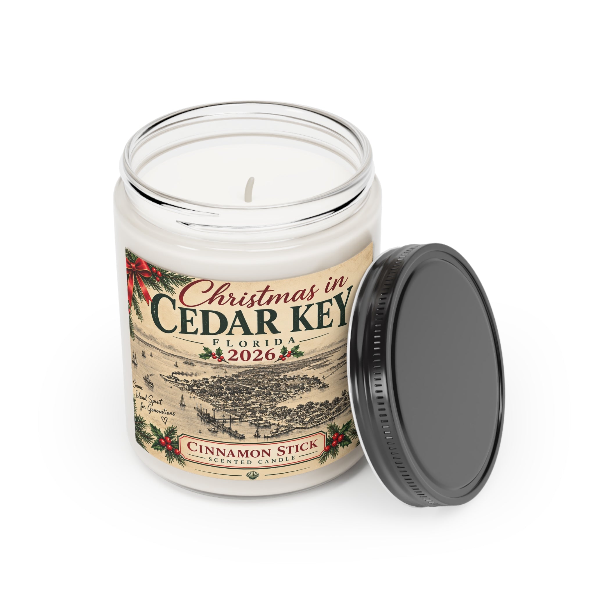 Christmas in Cedar Key 2026 Candle | Cinnamon Stick Scented Christmas Gift