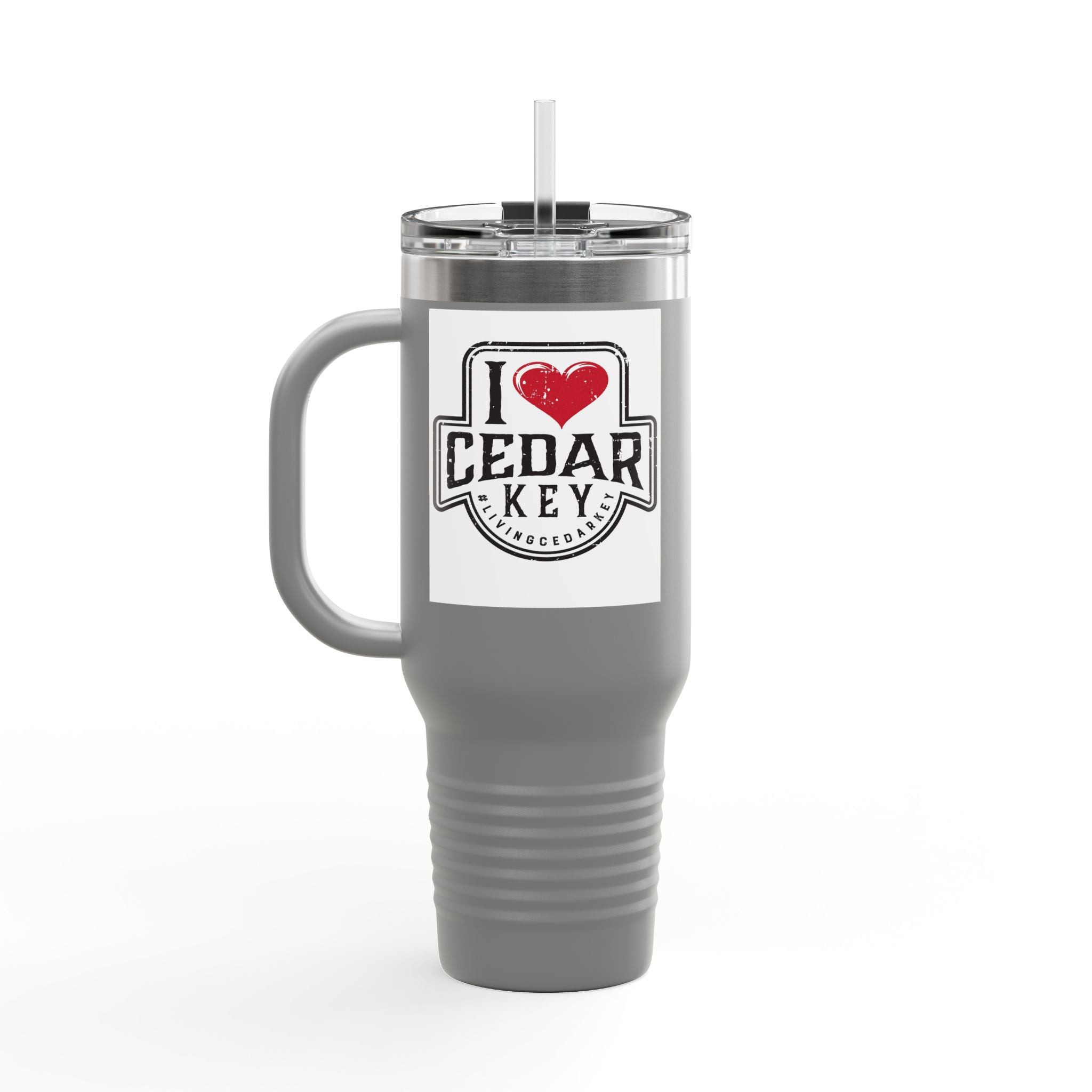 I Love Cedar Key Insulated Travel Mug | 40oz | Perfect for Beach Lovers, Outdoor Adventures, Gifts, Road Trips, Summer Travels