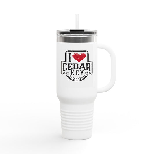 I Love Cedar Key Insulated Travel Mug | 40oz | Perfect for Beach Lovers, Outdoor Adventures, Gifts, Road Trips, Summer Travels