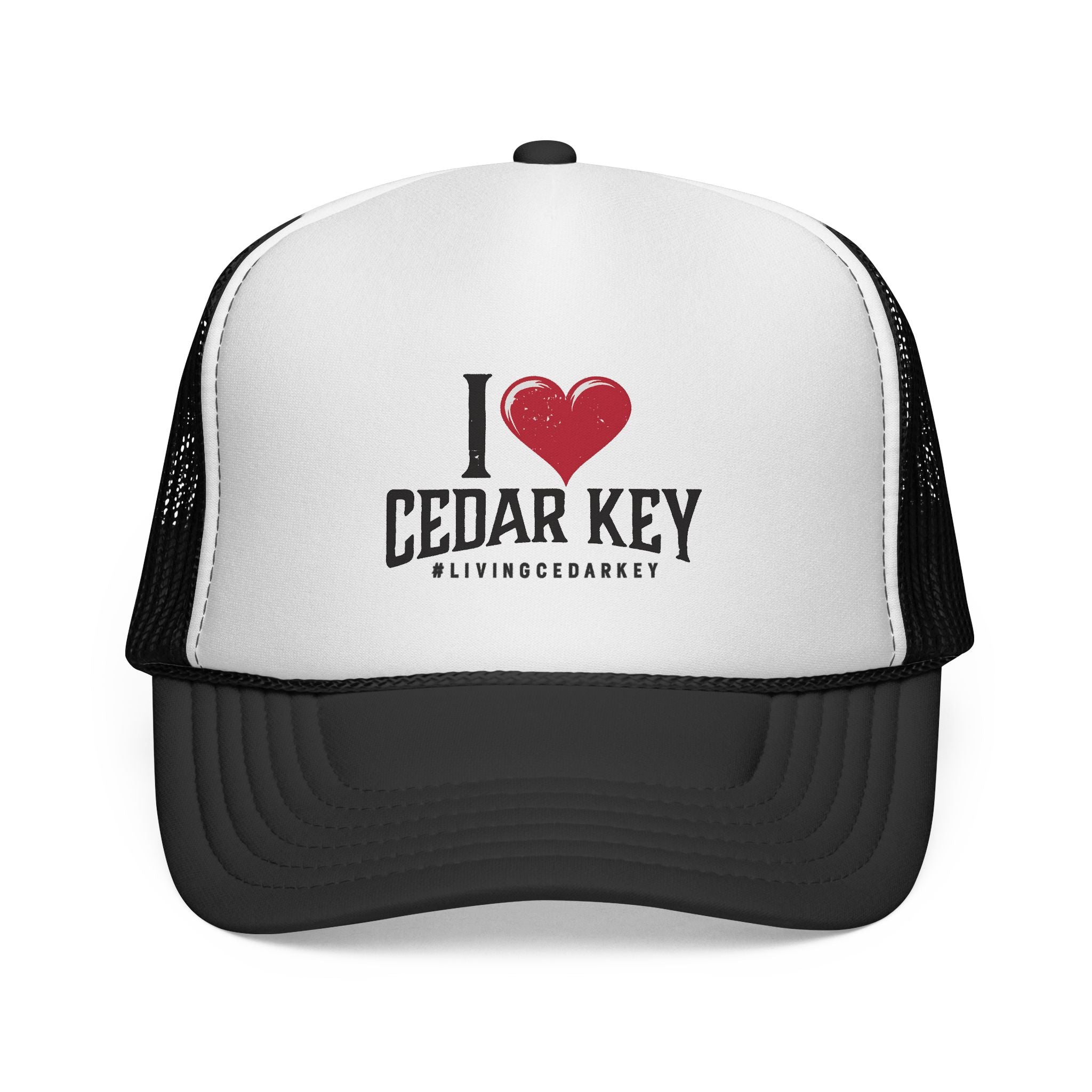 I  Cedar Key Trucker Hat — Vintage Beach Town Mesh Cap