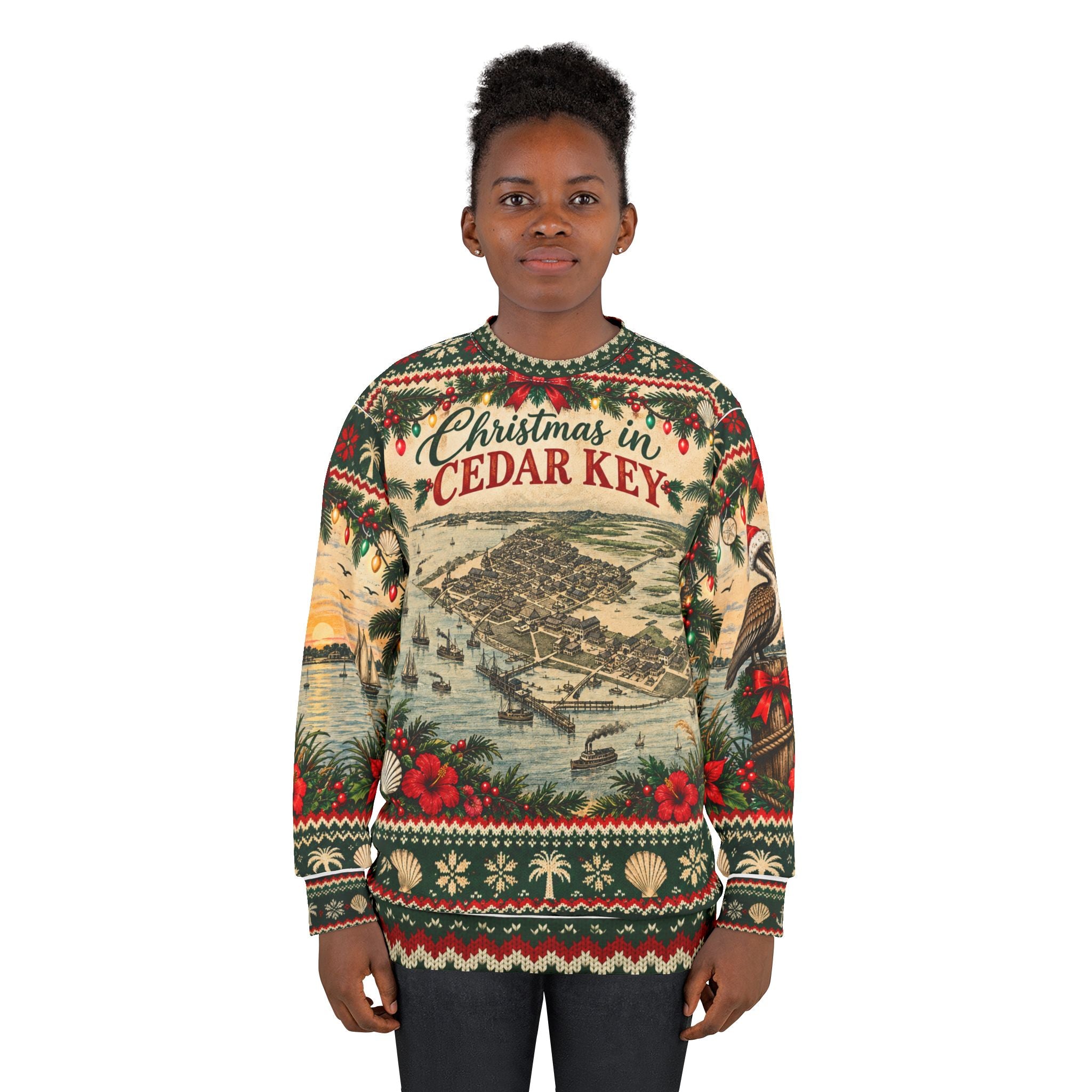 Christmas in Cedar Key Ugly Christmas Sweater | Vintage Florida