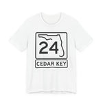 Cedar Key FL Route 24 T-Shirt — Florida Highway Sign Tee