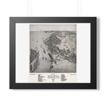 Cedar Key Florida 1884 Framed Historic Map | Old Florida Wall Art