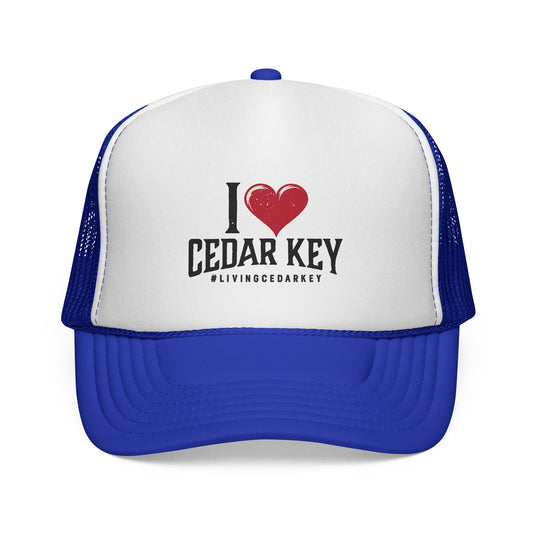 I  Cedar Key Trucker Hat — Vintage Beach Town Mesh Cap