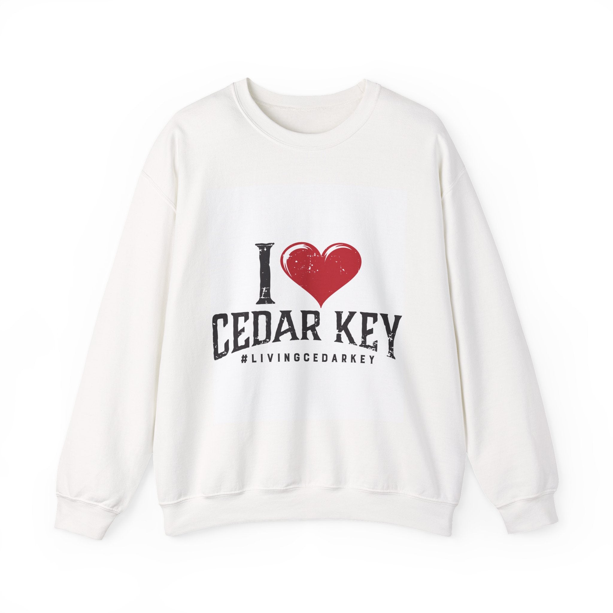 Cedar Key Love Sweatshirt, Cozy Crewneck, Travel Gift, Casual Wear, Vacation Souvenir, Florida Pride Clothing