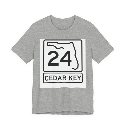 Cedar Key FL Route 24 T-Shirt — Florida Highway Sign Tee