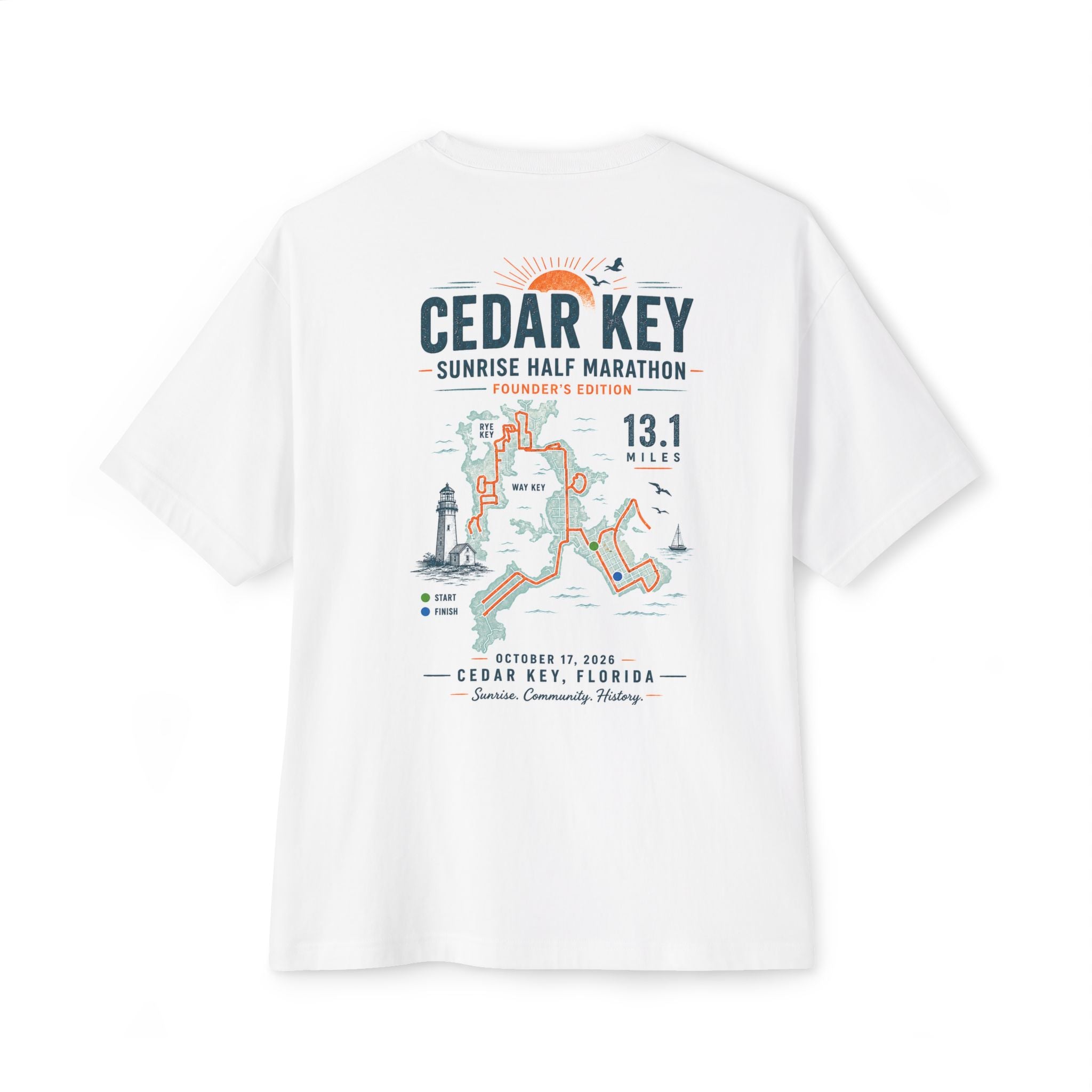 Cedar Key Sunrise Half Marathon Shirt | 2026 Founder’s Edition