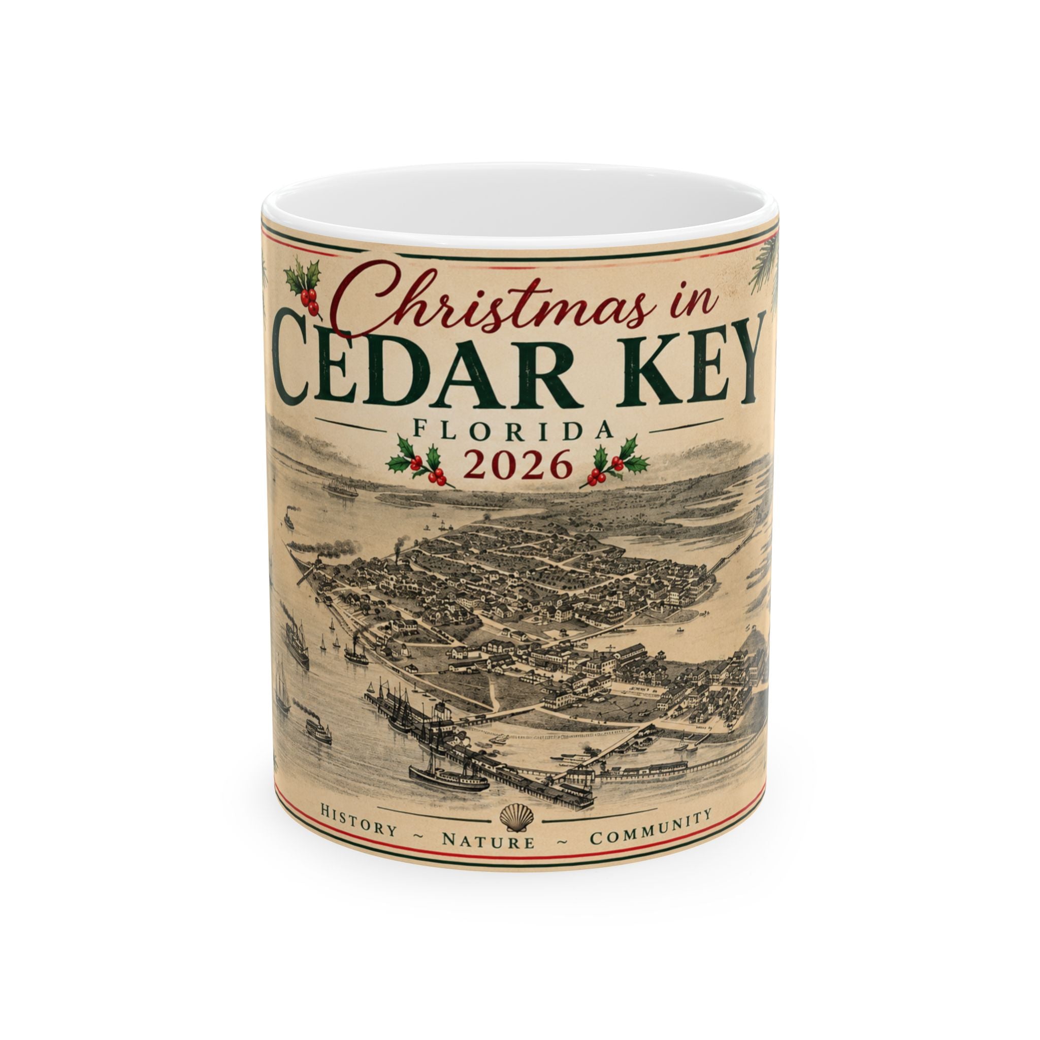 Christmas in Cedar Key 2026 Mug | Historic Florida Christmas Gift