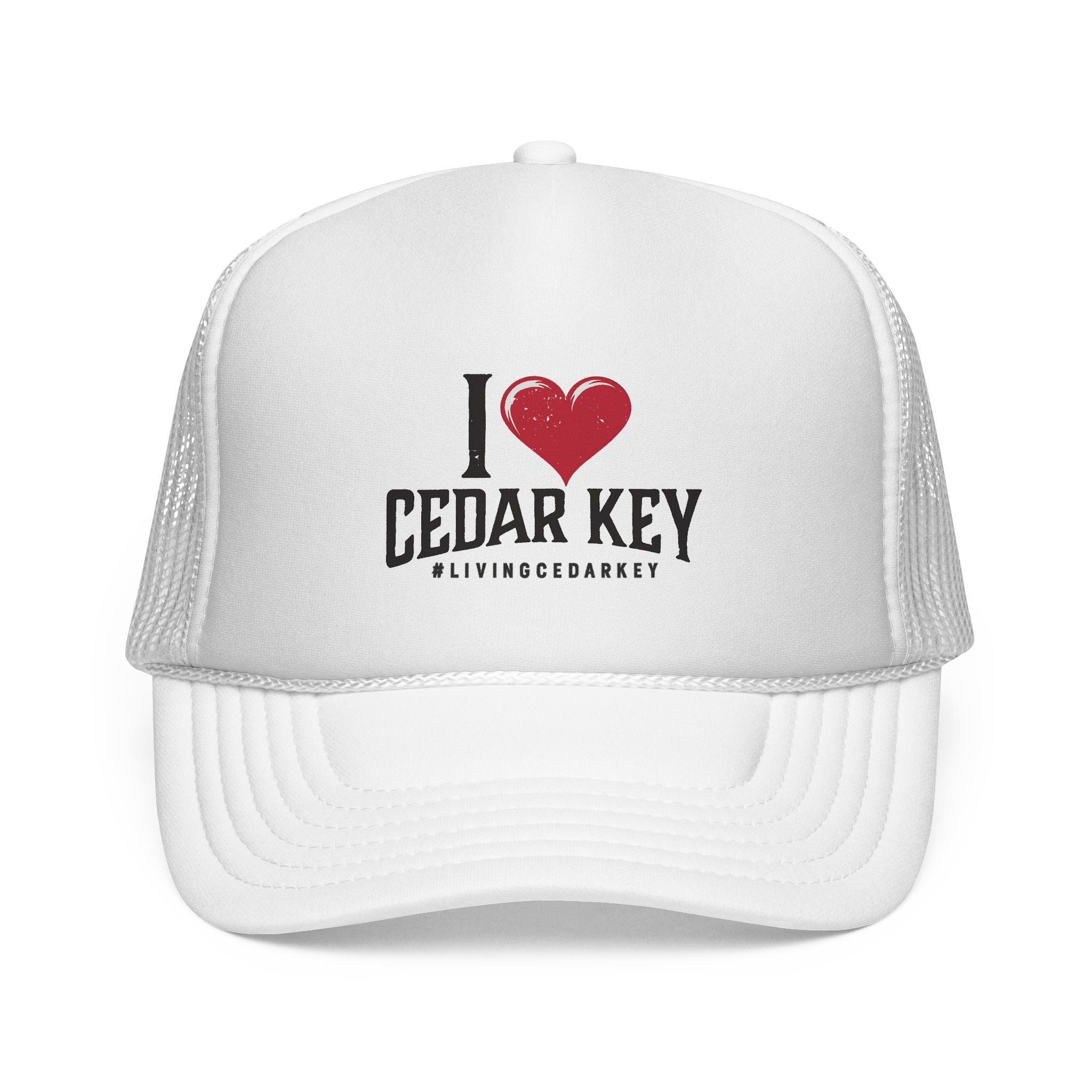 I  Cedar Key Trucker Hat — Vintage Beach Town Mesh Cap